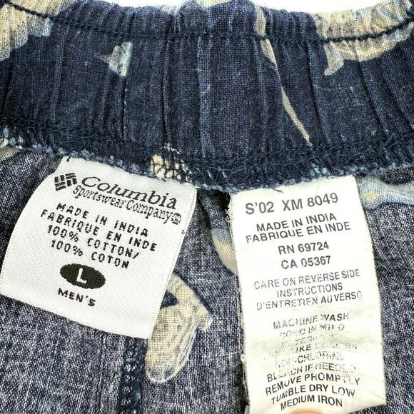 Columbia Vintage Y2K 2002 Pajama Bottom Outdoor Cotton Pants Mens Large Fishing - Picture 6 of 9